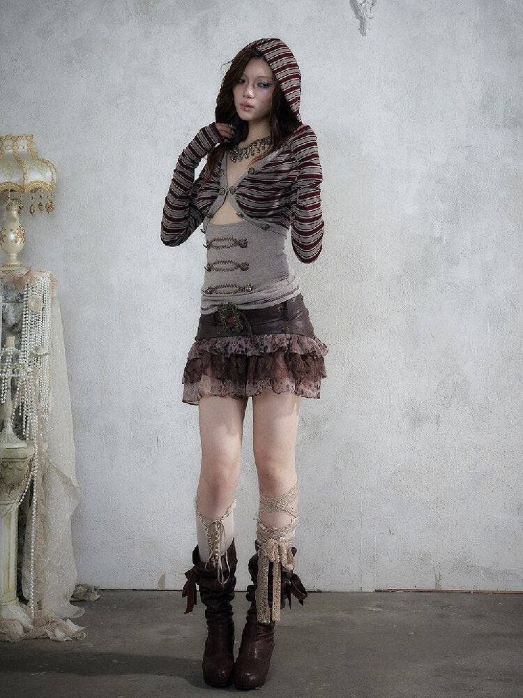 Brushed Sequin Leopard Cake Skirt【s0000017981】
