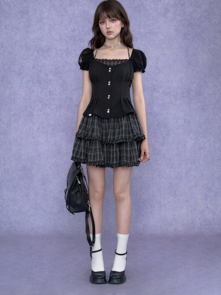 Halter Neck Faux Two Piece Dress【s0000017684】