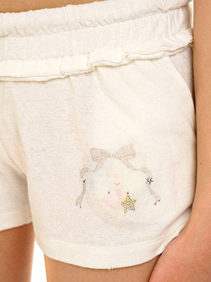 Rabbit Badge Cardigan Shorts Set【s0000017412】