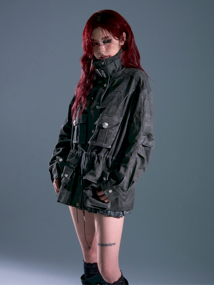 Casual Pocket Drawstring Loose Jacket【s0000013688】 – SCULTURE