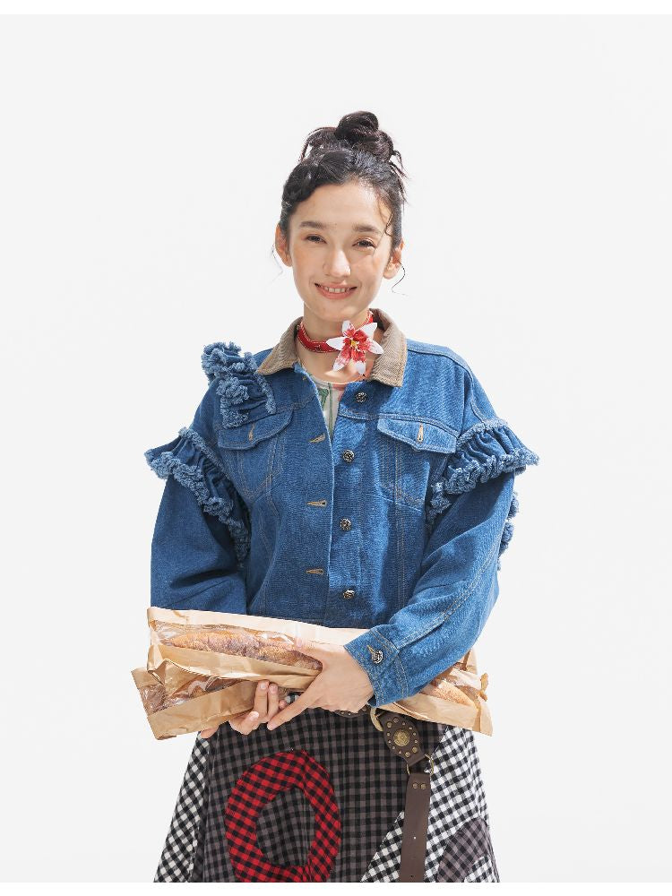 Plaid Denim Loose Trench Coat【s0000011319】