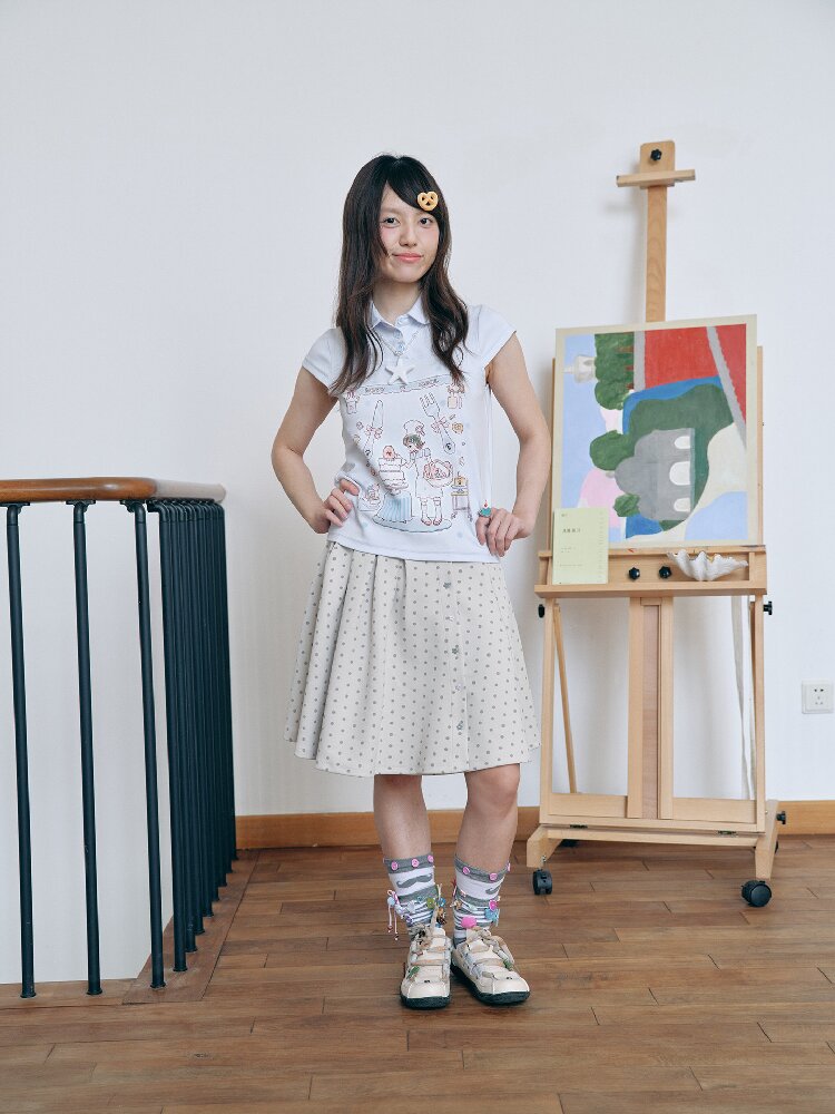 Two-Tone Doll Collar Short-Sleeve【s0000018719】