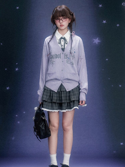 Galaxy Light Purple Star Cardigan【s0000015755】