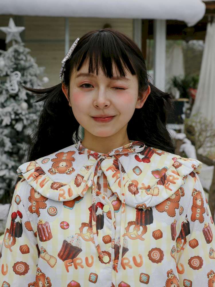 Doll Print Reversible Quilted Jacket【s0000015106】