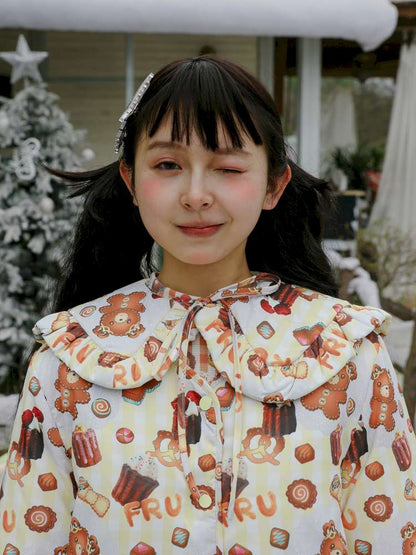 Doll Print Reversible Quilted Jacket【s0000015106】