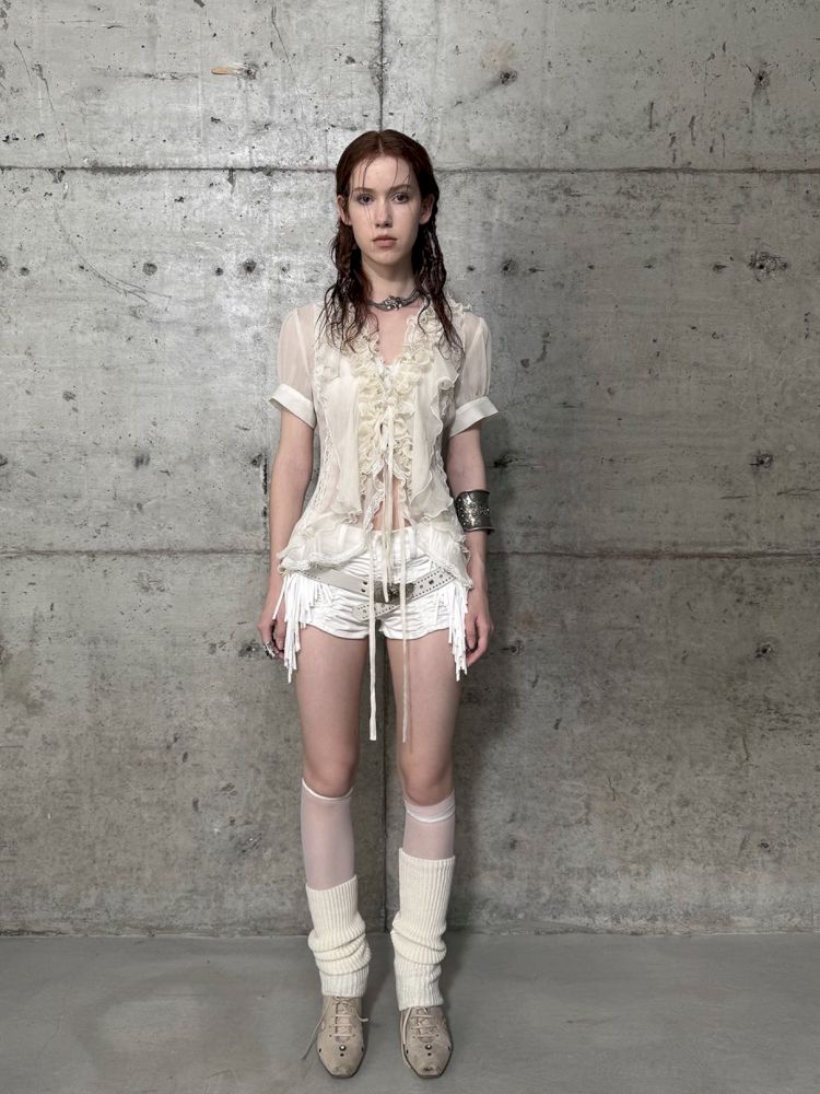Multi-Layer Ruffled Irregular Hem “Jellyfish” Shirt【s0000012831】