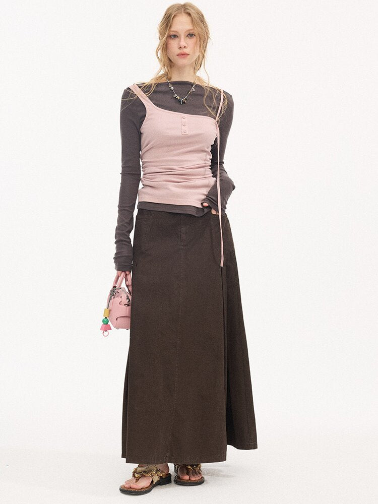 Tencel Wool Faux Two Piece Top【s0000015899】