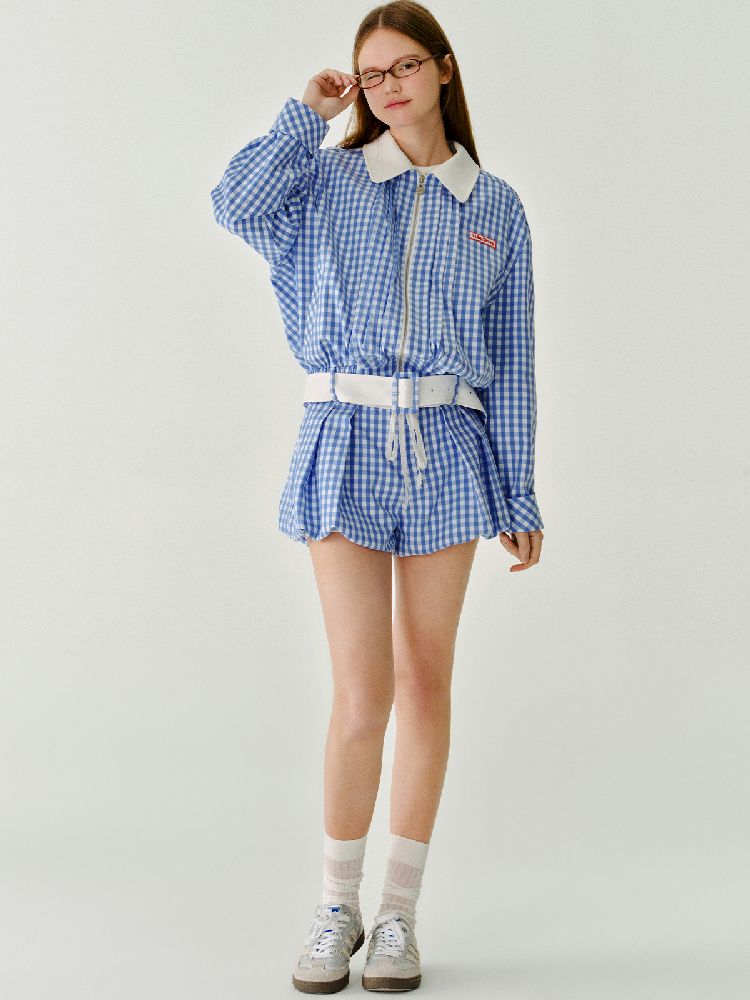 A-Line Shorts Peplum Plaid Pants【s0000011968】