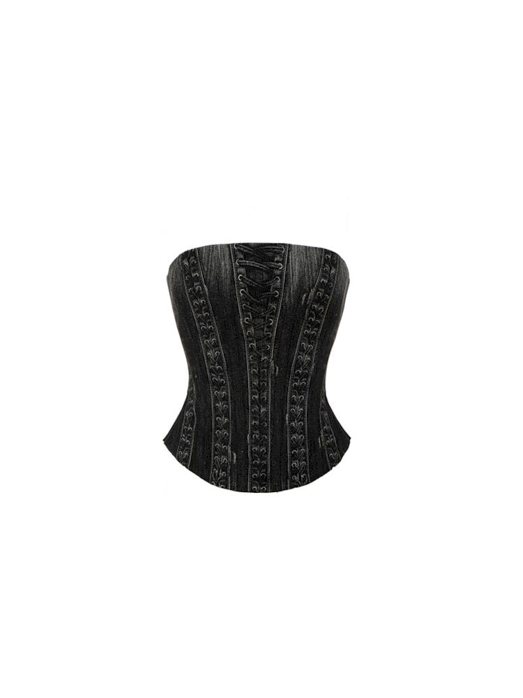 Cowboy Printed Fishbone Corset【s0000009856】