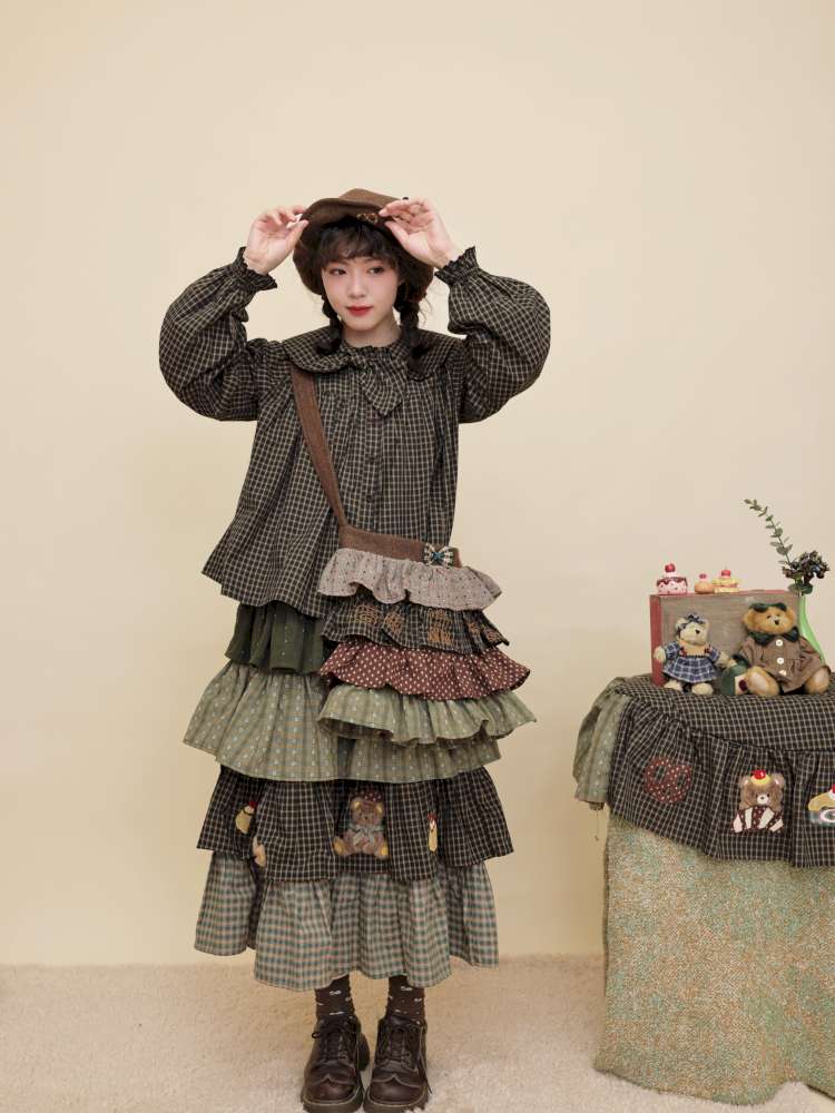 Vintage Girl Bear Dessert Cake Skirt【s0000014843】