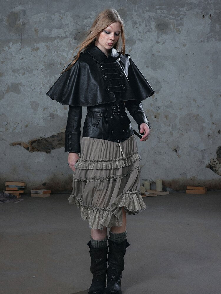 Vintage Belt Cavalry Cape Jacket【s0000018520】