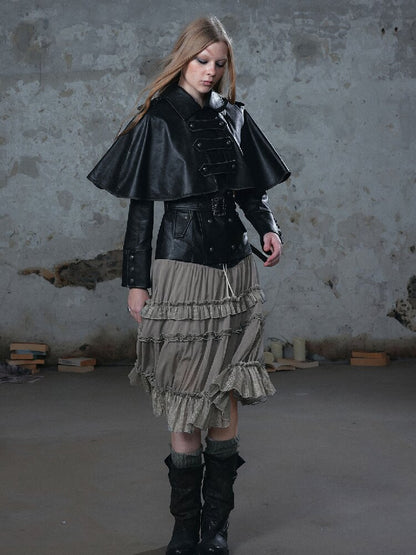 Vintage Belt Cavalry Cape Jacket【s0000018520】