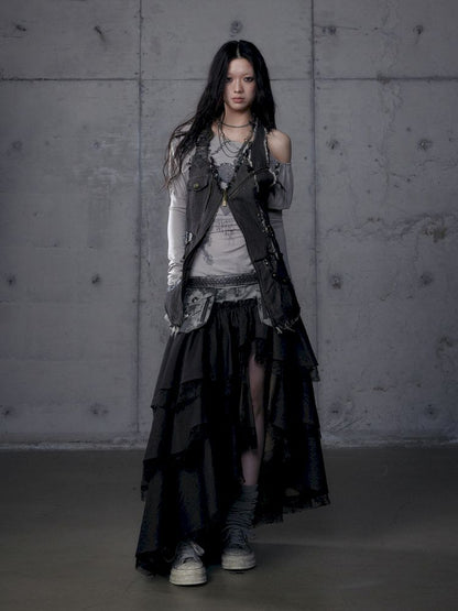 Fake Two Piece Heavy Layered Cake Skirt【s0000013476】