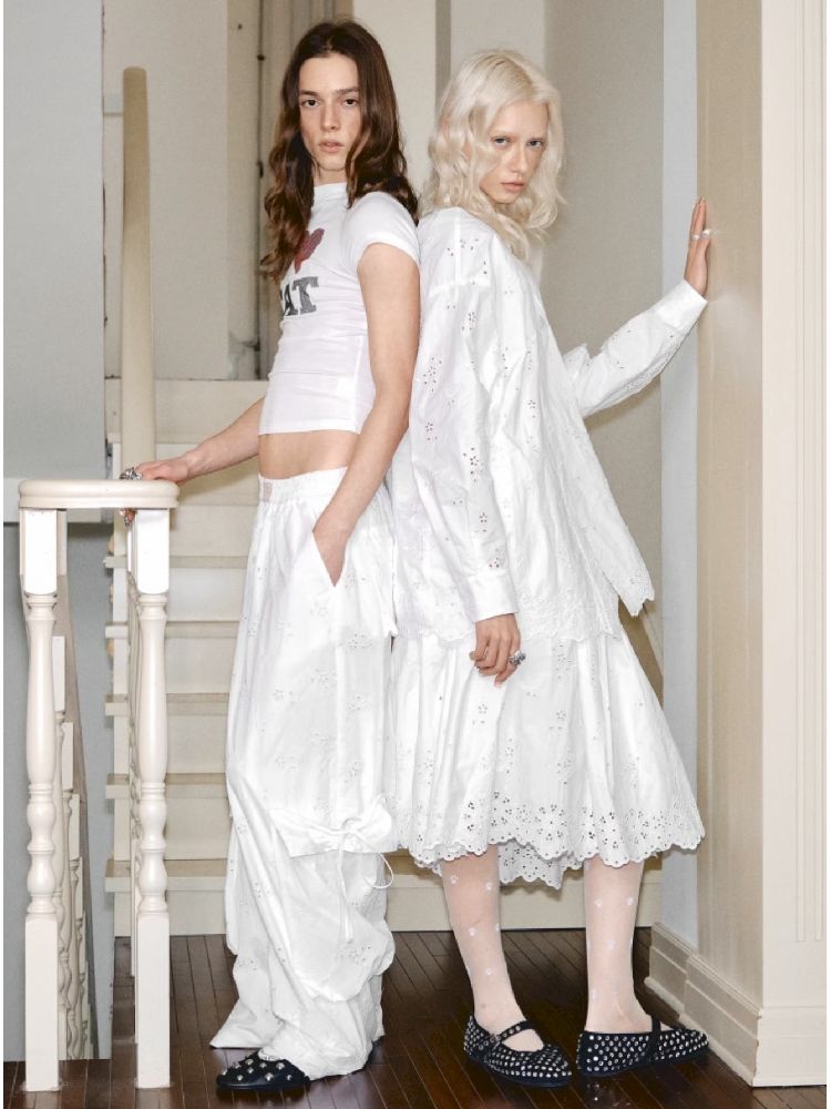 Hollow Jacquard Fabric Silhouette Shirt【s0000011619】