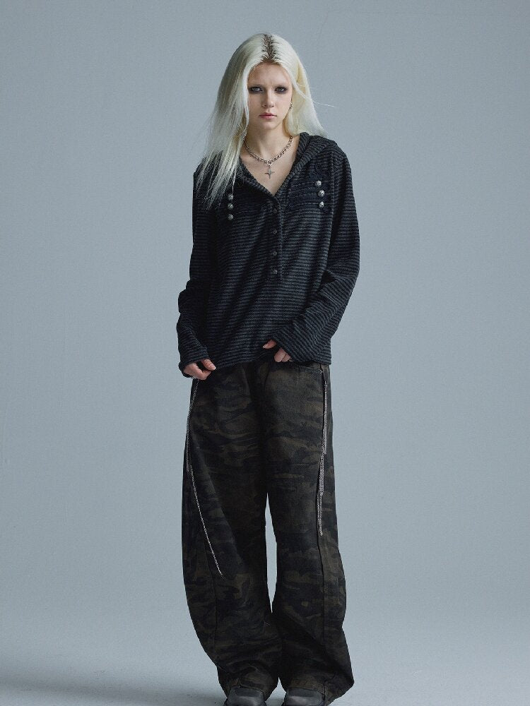 Vintage Distressed Camo Pants【s0000018556】