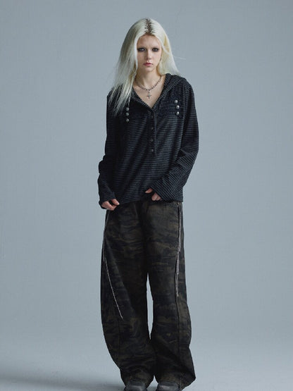 Vintage Distressed Camo Pants【s0000018556】