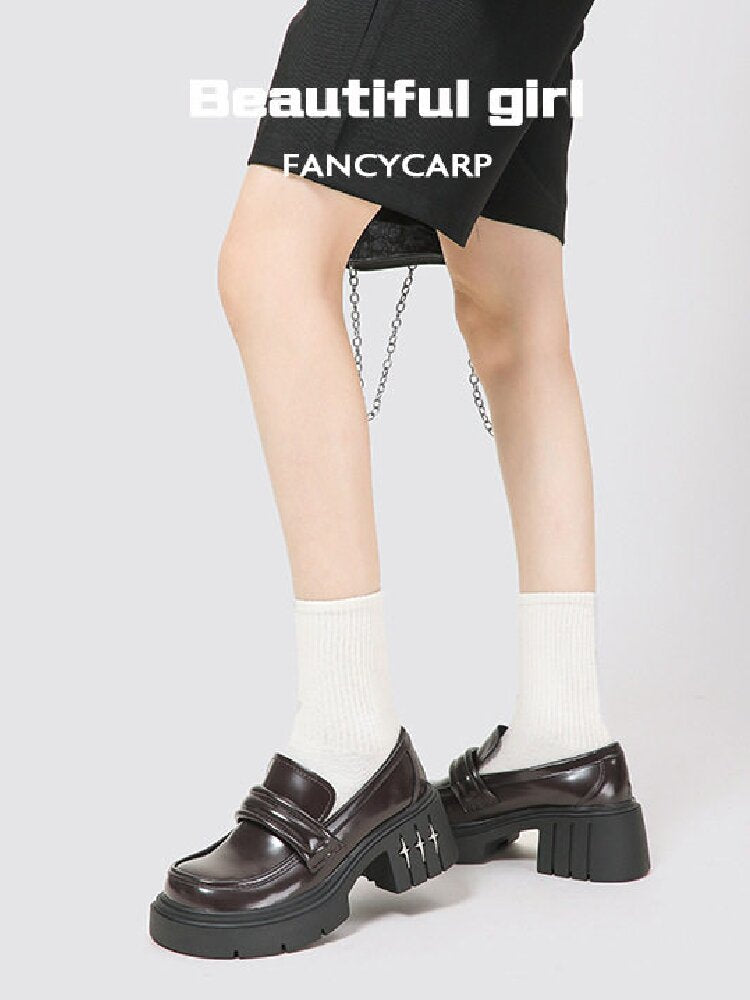 Thick Soled Casual Heel Loafers【s0000015718】