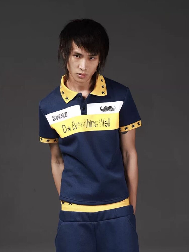 Star Color Block Slim Polo Tee【s0000018273】