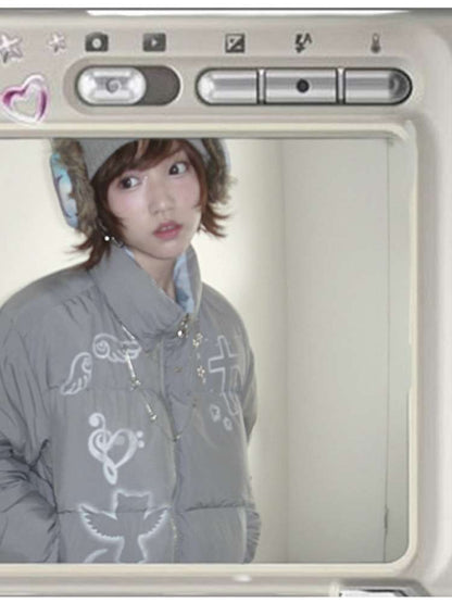 Dreamcore Blue Gray Reversible Padded Jacket【s0000014698】