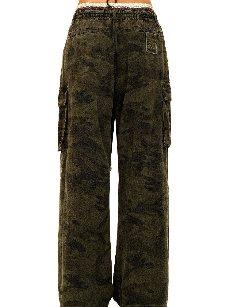 Star Rhinestone Camo Work Pants【s0000017908】