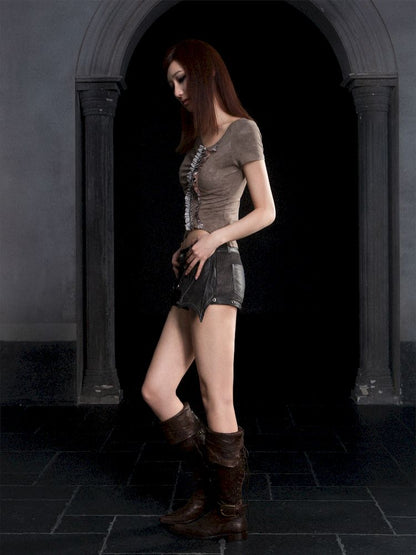 Bat Two Wear Knit Denim Shorts【s0000012306】