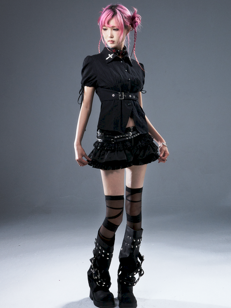 Punk light A-line puffed skirt pants【s0000012940】