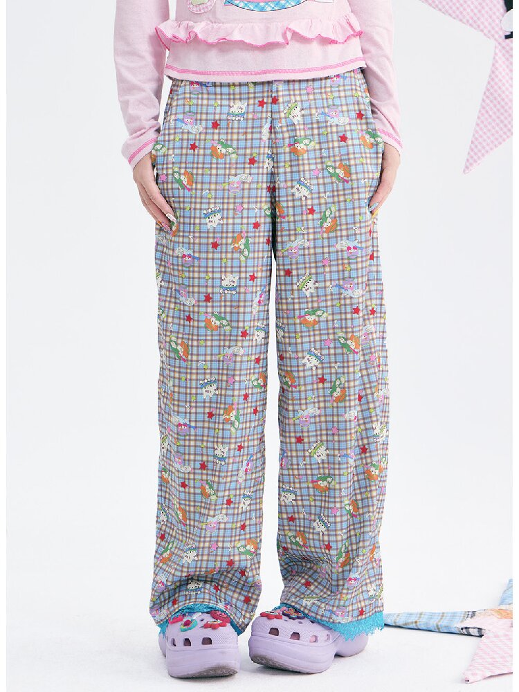 Plaid Low-Rise Lace Apron Pants【s0000018367】