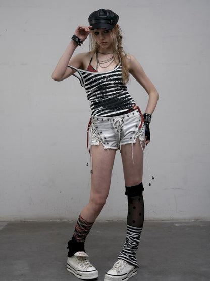 Printed Striped Camisole Tank Top【s0000012616】