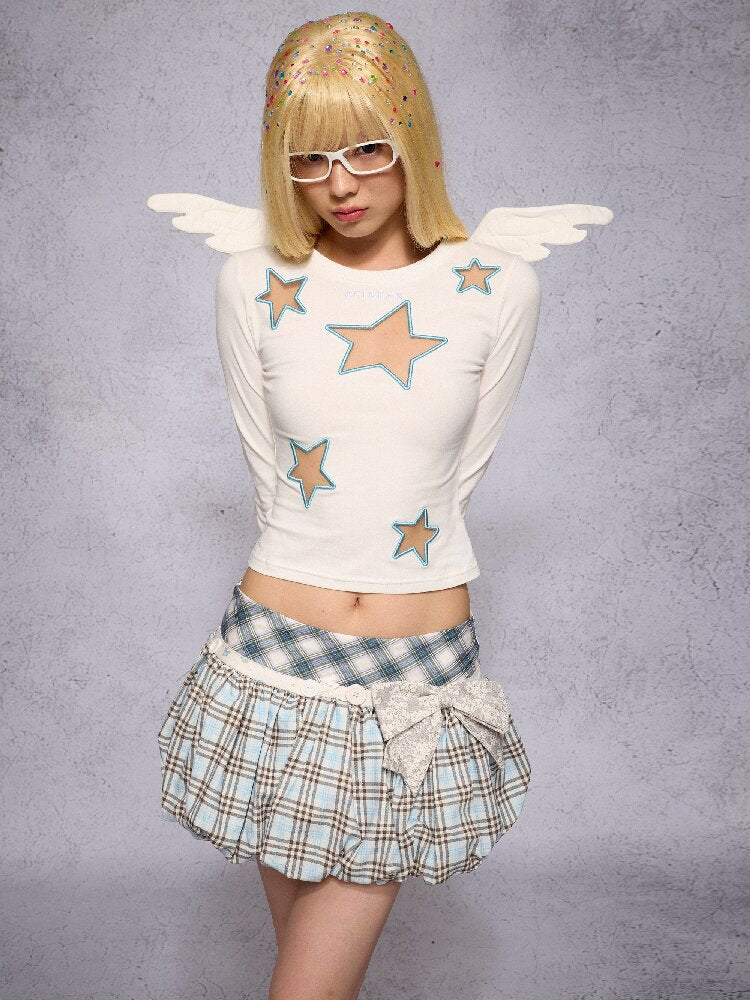 Mesh Embroidery Angel Wings Top【s0000019129】