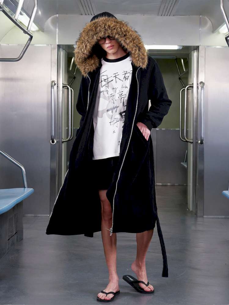 Monogram Embroidered Fur Collar Jacket【s0000014644】