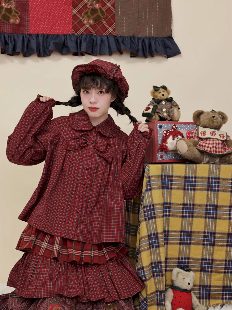 Lace Bow Octagonal Elastic Beret【s0000014177】