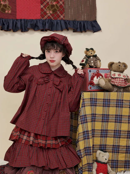 Lace Bow Octagonal Elastic Beret【s0000014177】
