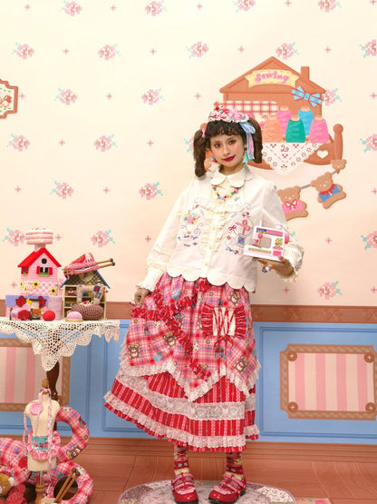 Petal Collar Embroidery Shirt In【s0000015573】