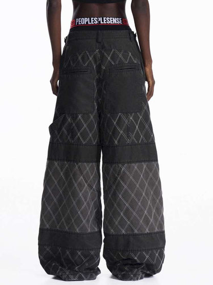 PU Distressed Diamond Cargo Pants【s0000015175】