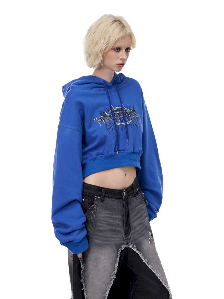 Thorn Print Backless Plush Hoodie【s0000015139】