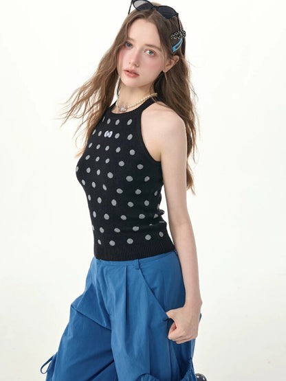 Broken Star Knot Halter Tank Top【s0000017257】