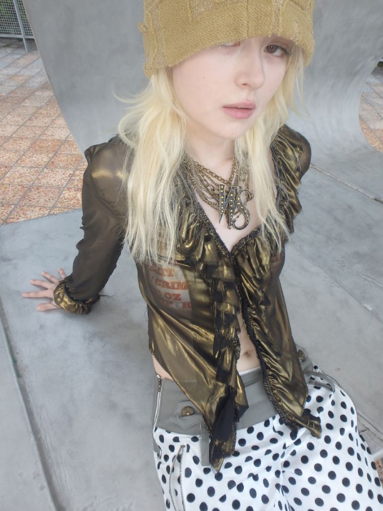 Metal antique bronze broken mesh cardigan【s0000013177】