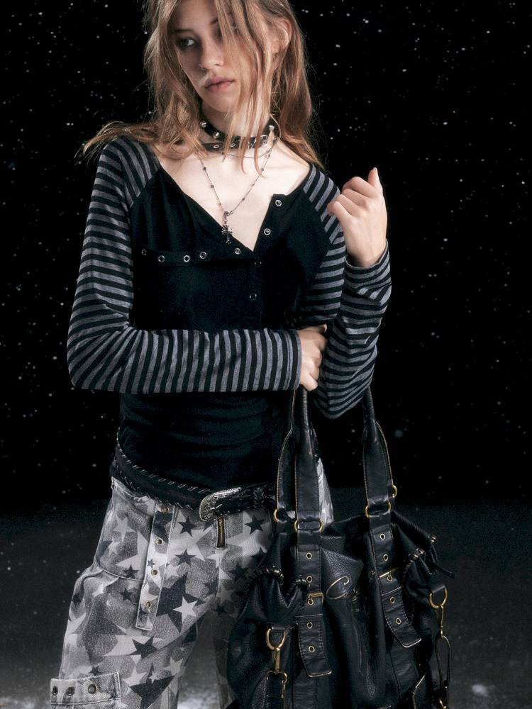 Striped Raglan Sleeve T-Shirt【s0000014430】