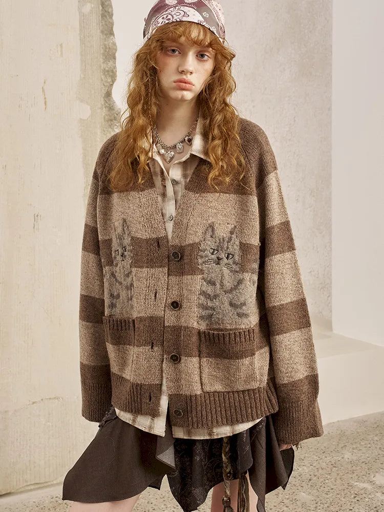 Relaxed-Fit Long-Sleeve Knit Cardigan【s0000014062】