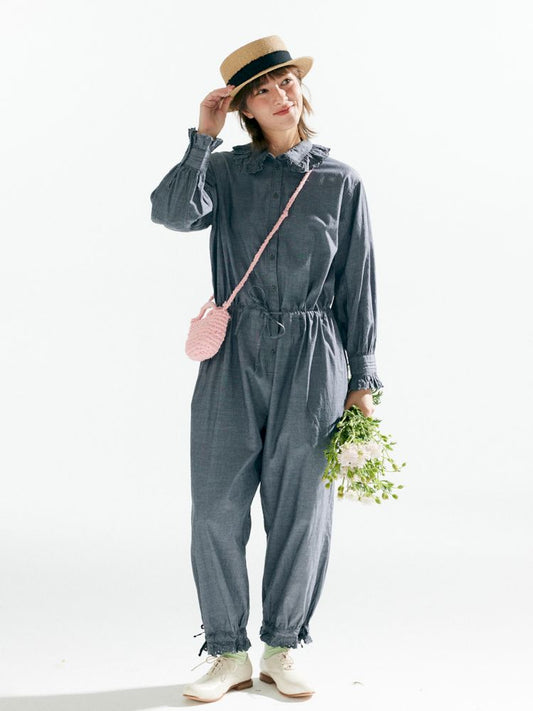 Lace Collar Drawstring Jumpsuit【s0000007632】