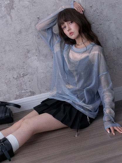 Mesh Cover-Up Summer T-Shirt【s0000017868】