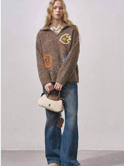 Colorful Towel Embroidered Sweater【s0000015232】
