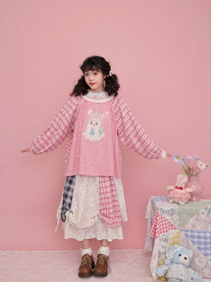 Strawberry Bunny Balloon Sleeve Shirt【s0000012017】