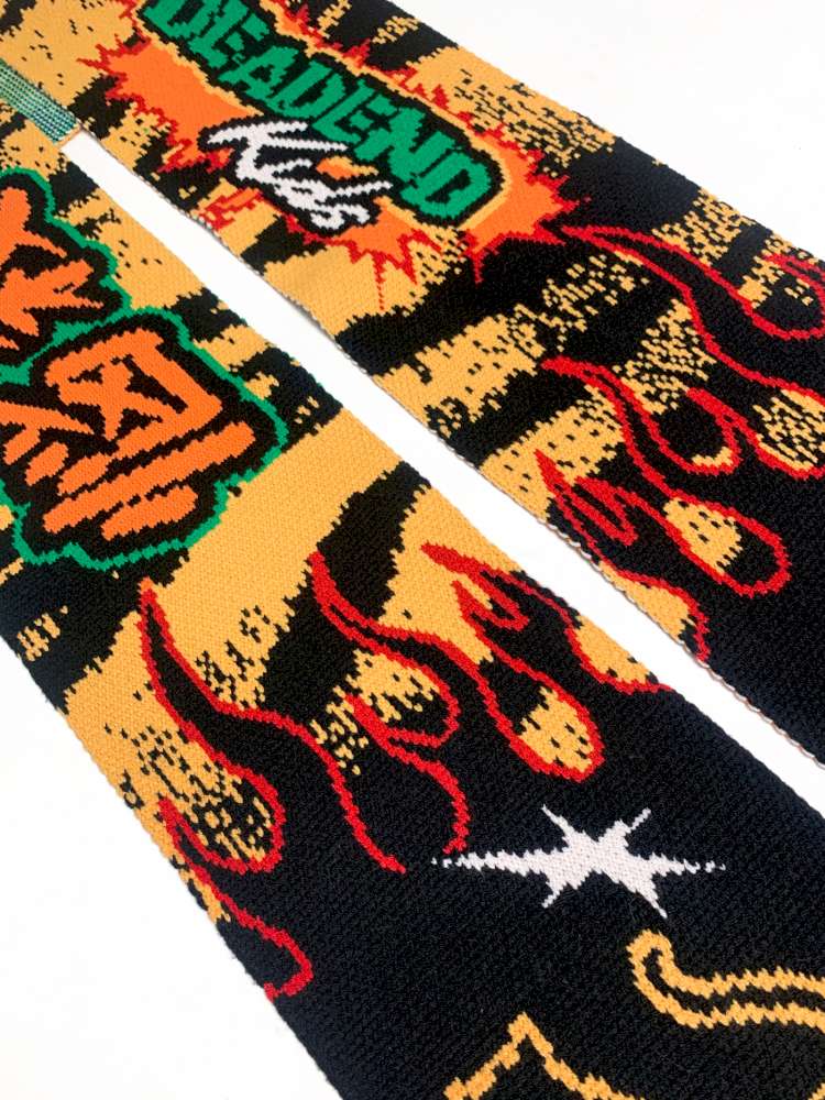 Tiger Print Knitted Scarf Contrast Y2K Trend【s0000014916】