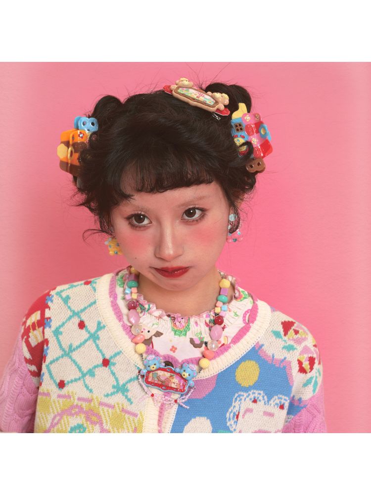 Acrylic Beaded Hair Clip Necklace【s0000011325】