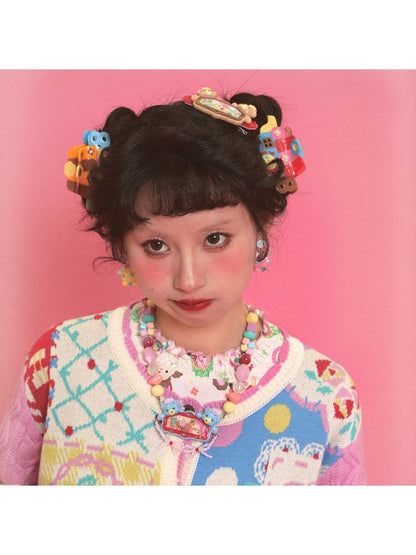 Acrylic Beaded Hair Clip Necklace【s0000011325】