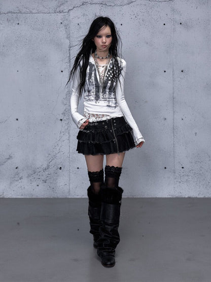 Lace Patchwork Hooded T-shirt【s0000015544】