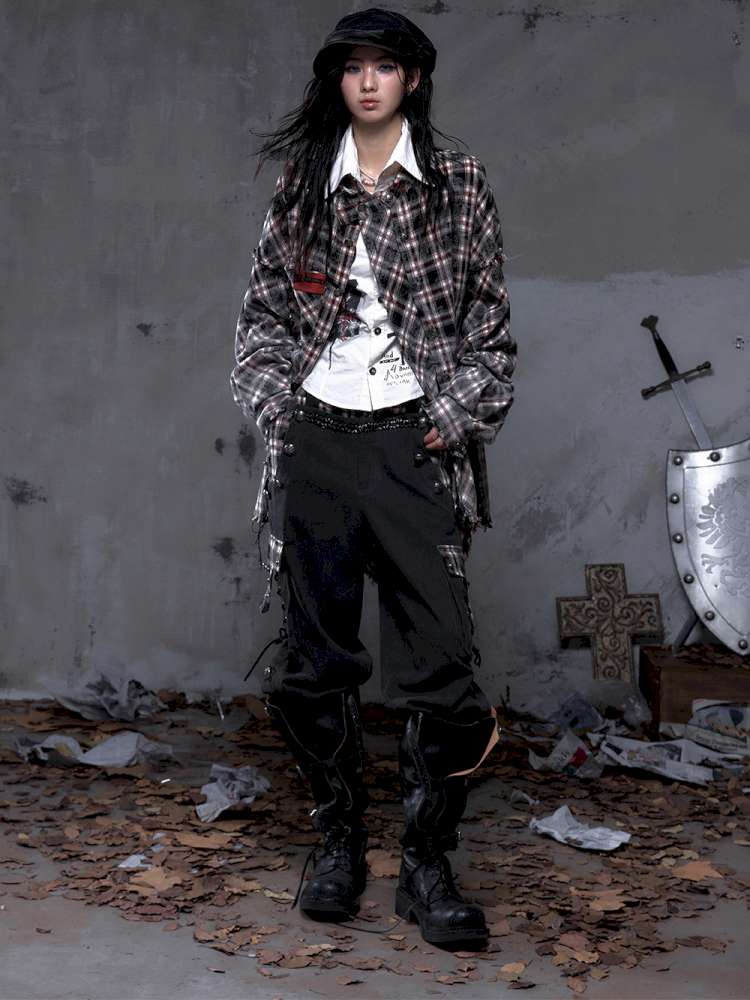 Rock Rebel Punk Check Shirt Jacket【s0000014656】