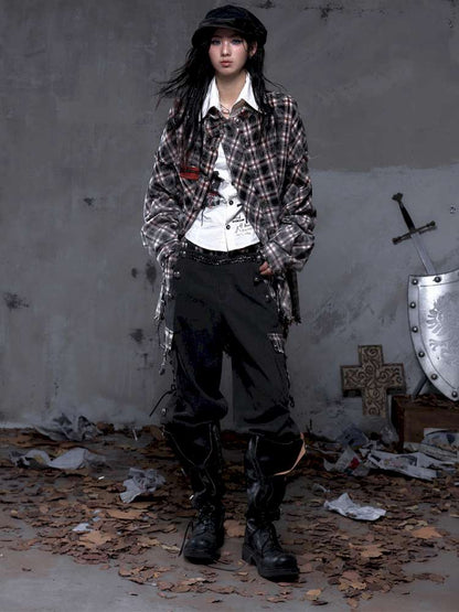 Rock Rebel Punk Check Shirt Jacket【s0000014656】