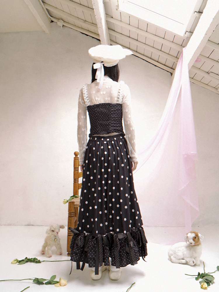 Asymmetric Bow Midi Skirt【s0000014525】